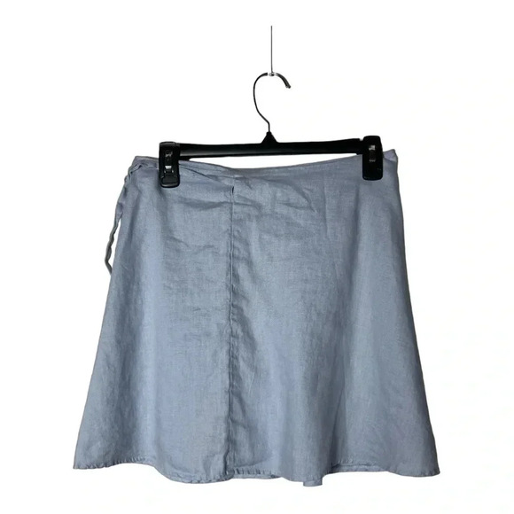 1793. BRANDY MELVILLE TRUE WRAP SKIRT LIGHT BLUE IN COLOR ONE SIZE WITH TIE - Picture 5 of 7